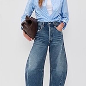 Women's Blue Wide-Leg Jeans